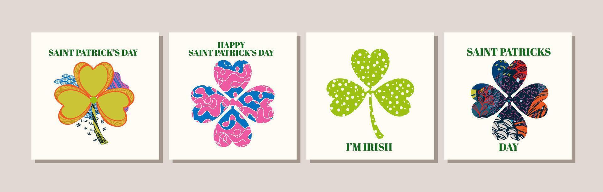 Elegant Happy Saint Patrick's Day Card Collection vector