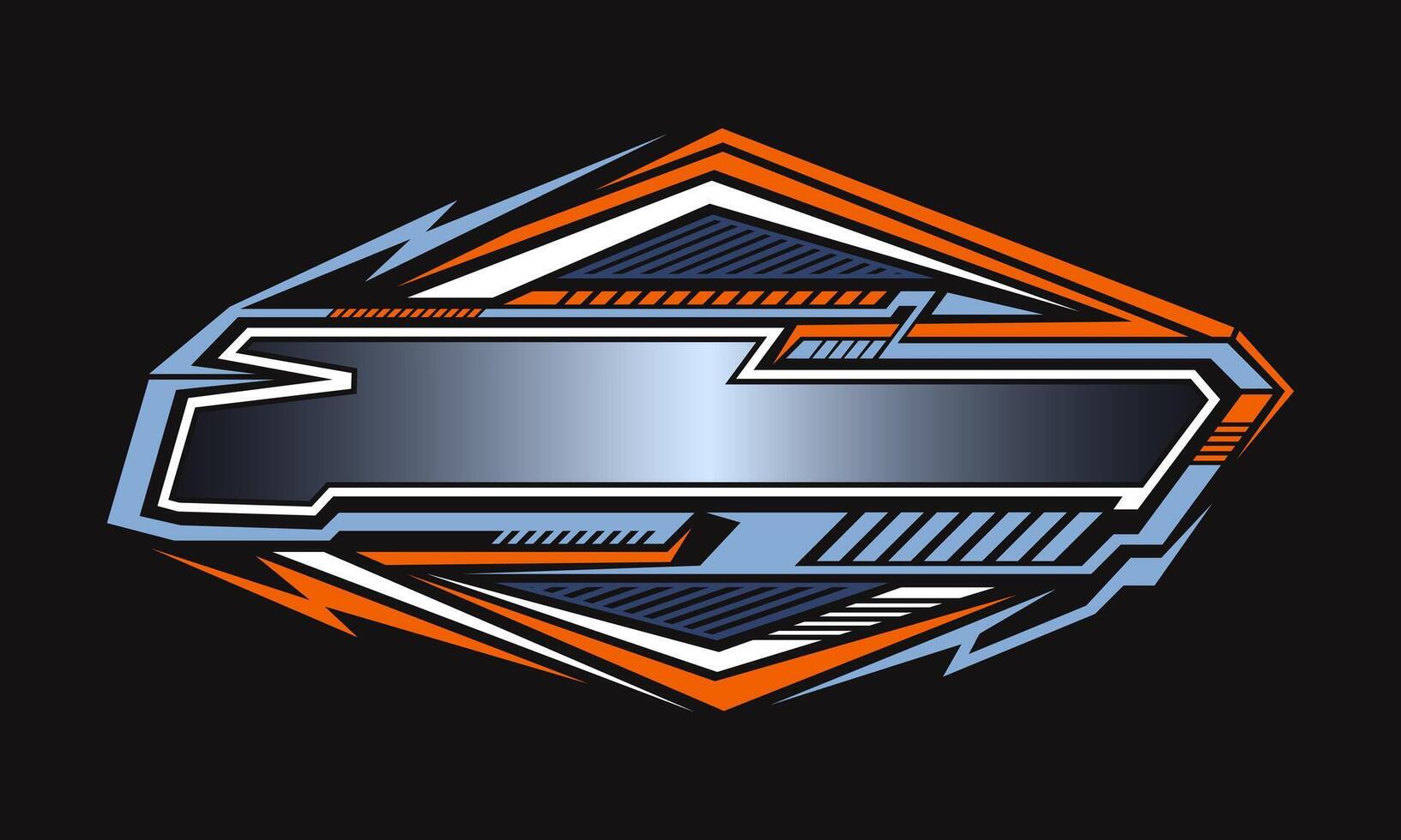 Blank border racing logo. Technology digital banner. Futuristic techno border vector