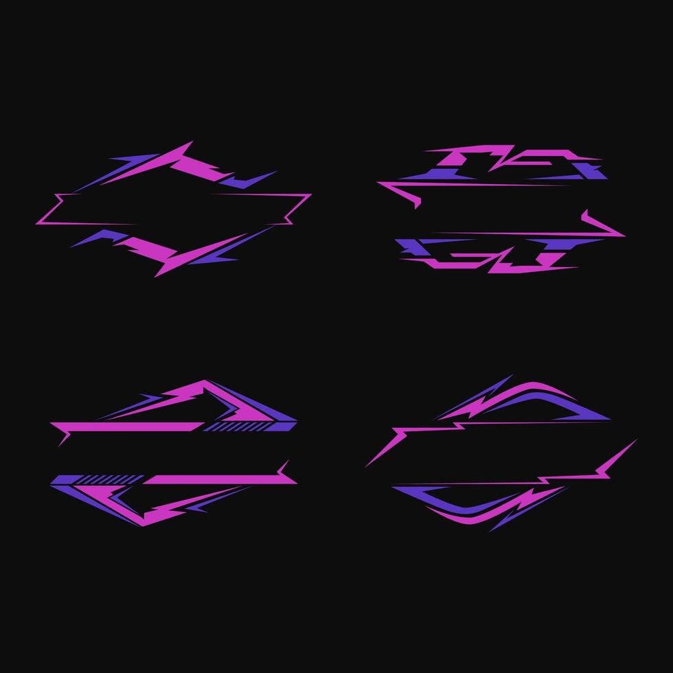Collection of flat design technology borders. Racing logo border