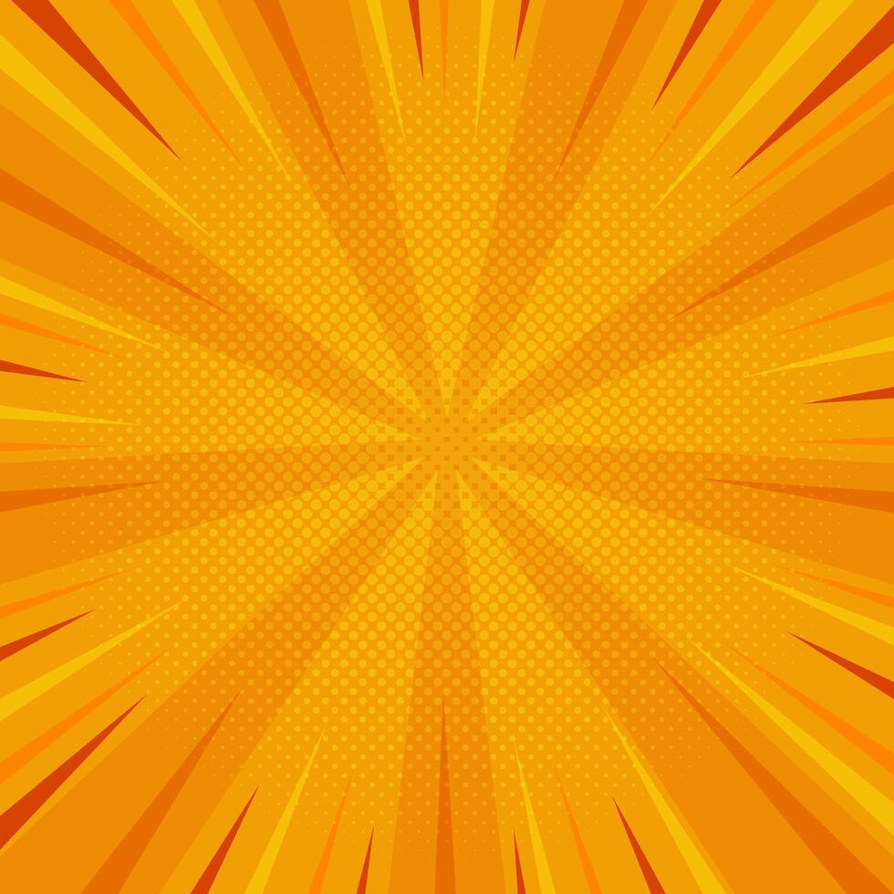 Radial rays retro comic background vector