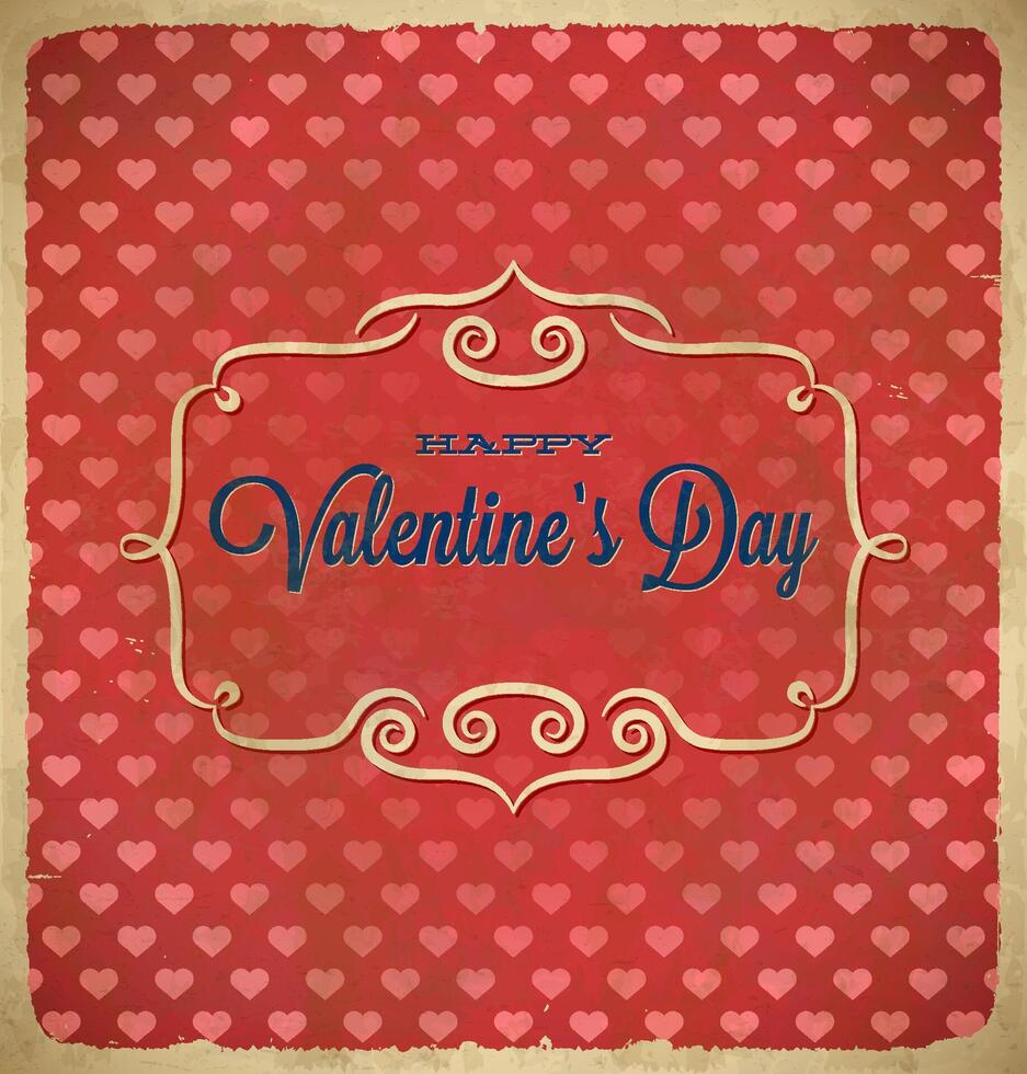 Valentines Day polka dot frame with hearts vector