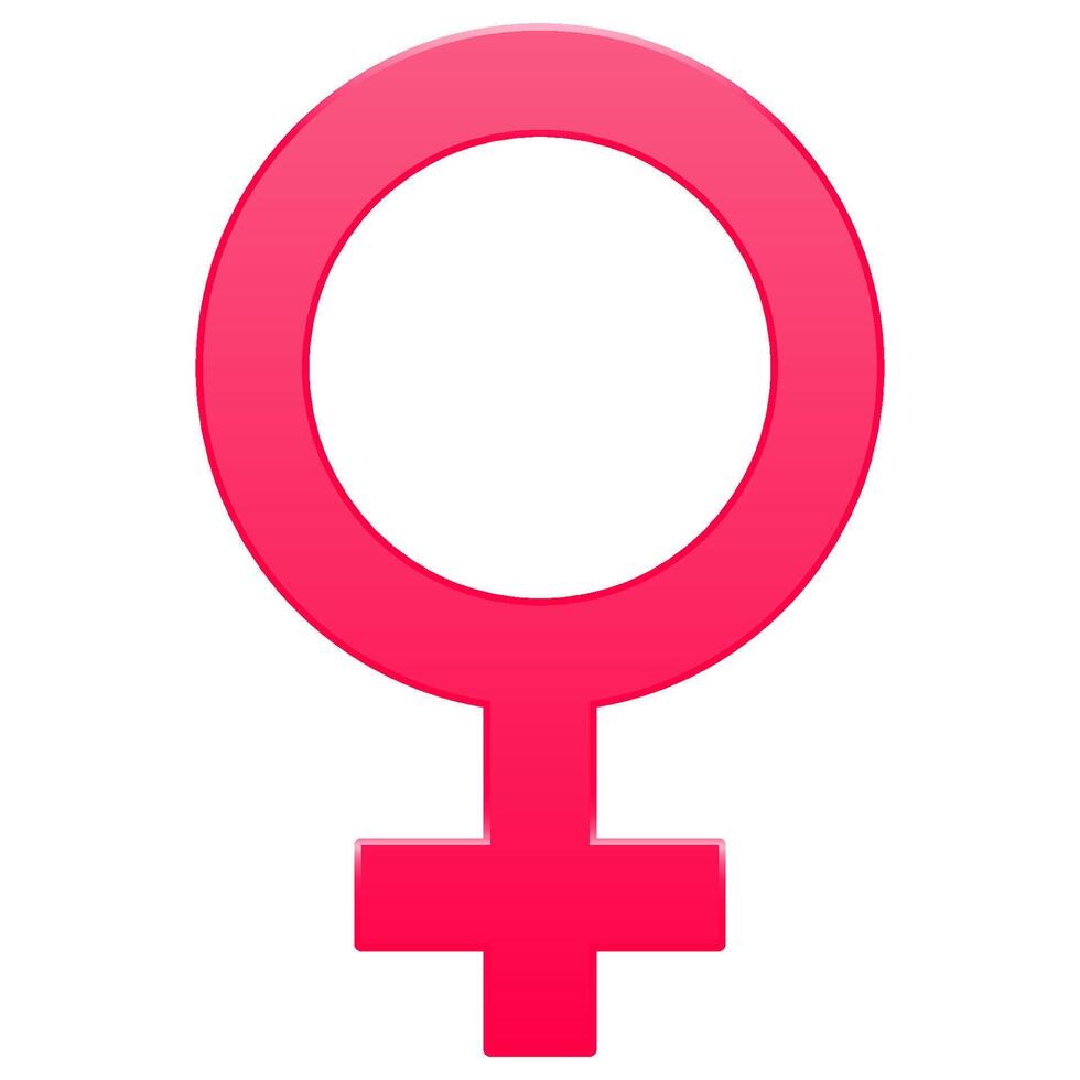 Paper cut pink Female gender symbol icon isolated on white background. Venus symbol. vector