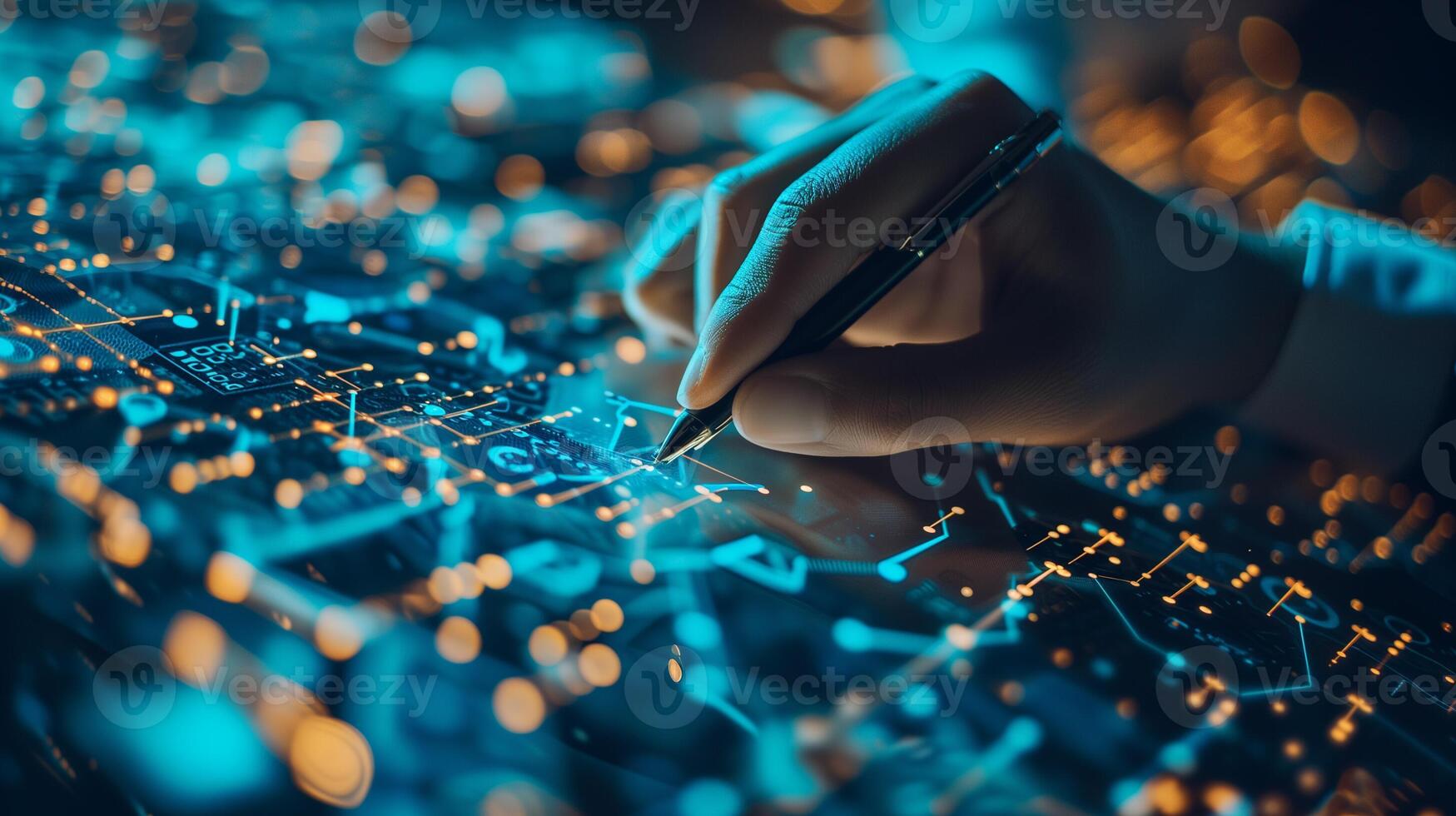 AI generated Personal data security, smart contract online, electronic signature, photo