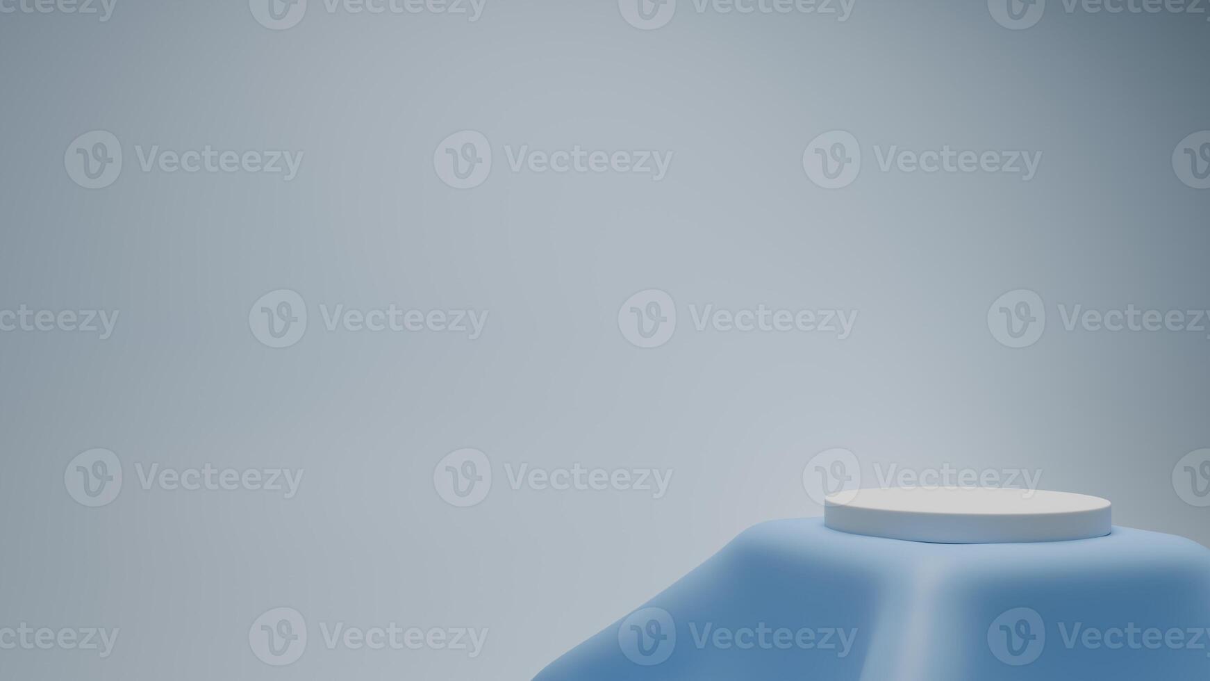 3D Rendering Pastel blue background with podium abstract fabric decoration photo