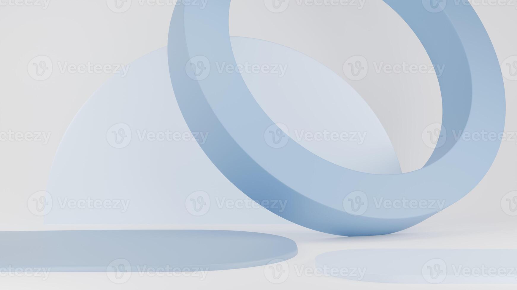 3D Rendering abstract blue background with podium photo