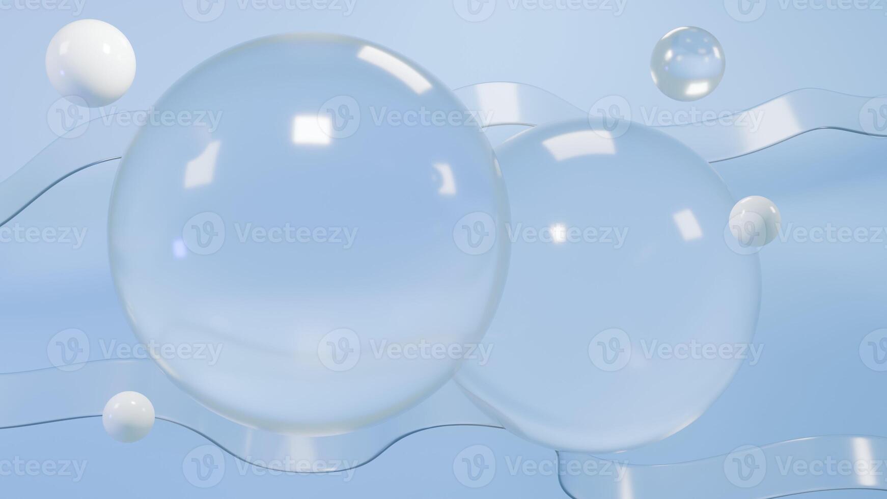 3D Rendering abstract water bubbles background blue curve wallpaper photo