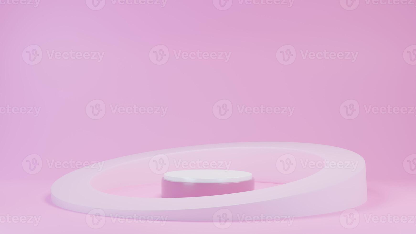 3D Rendering abstract pink background with white podium photo