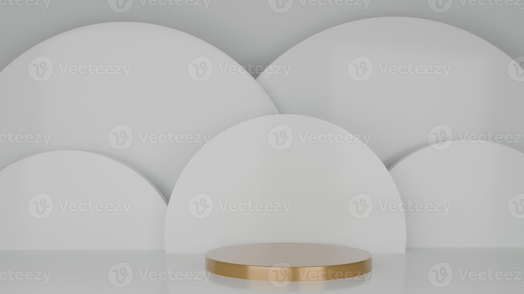 3D Rendering with abstract shape Gold Podium minimal background for product advertising white wallpaper photo