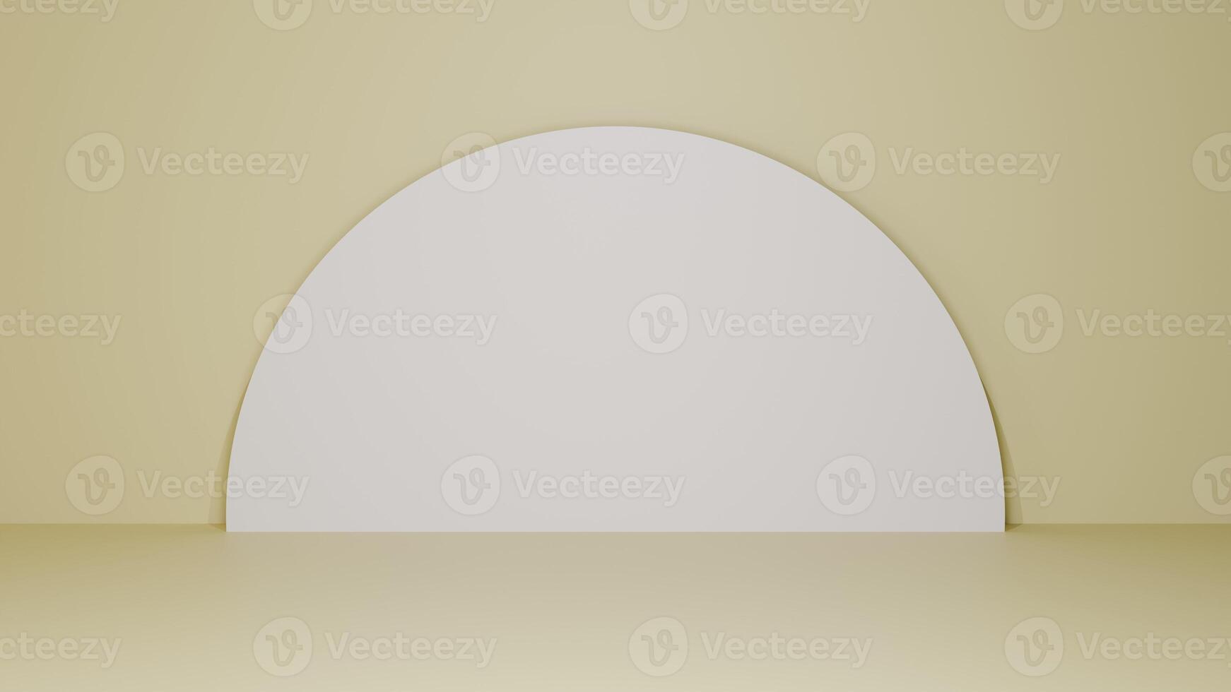 3D Rendering yellow pastel background round shape abstract wallpaper photo