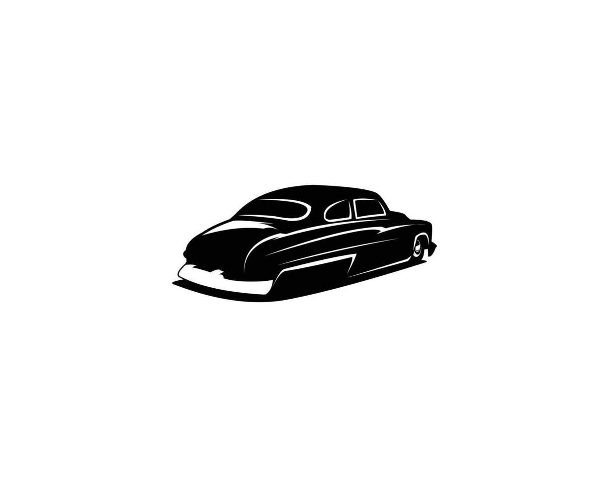 clásico Clásico coche vector Arte logo aislado en blanco antecedentes visto desde detrás. mejor para logotipos, insignias, emblemas