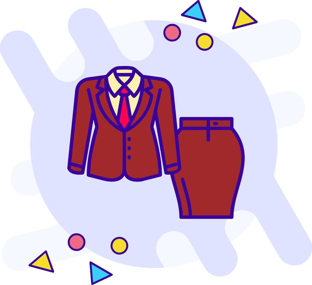 mujer traje estilo libre icono vector