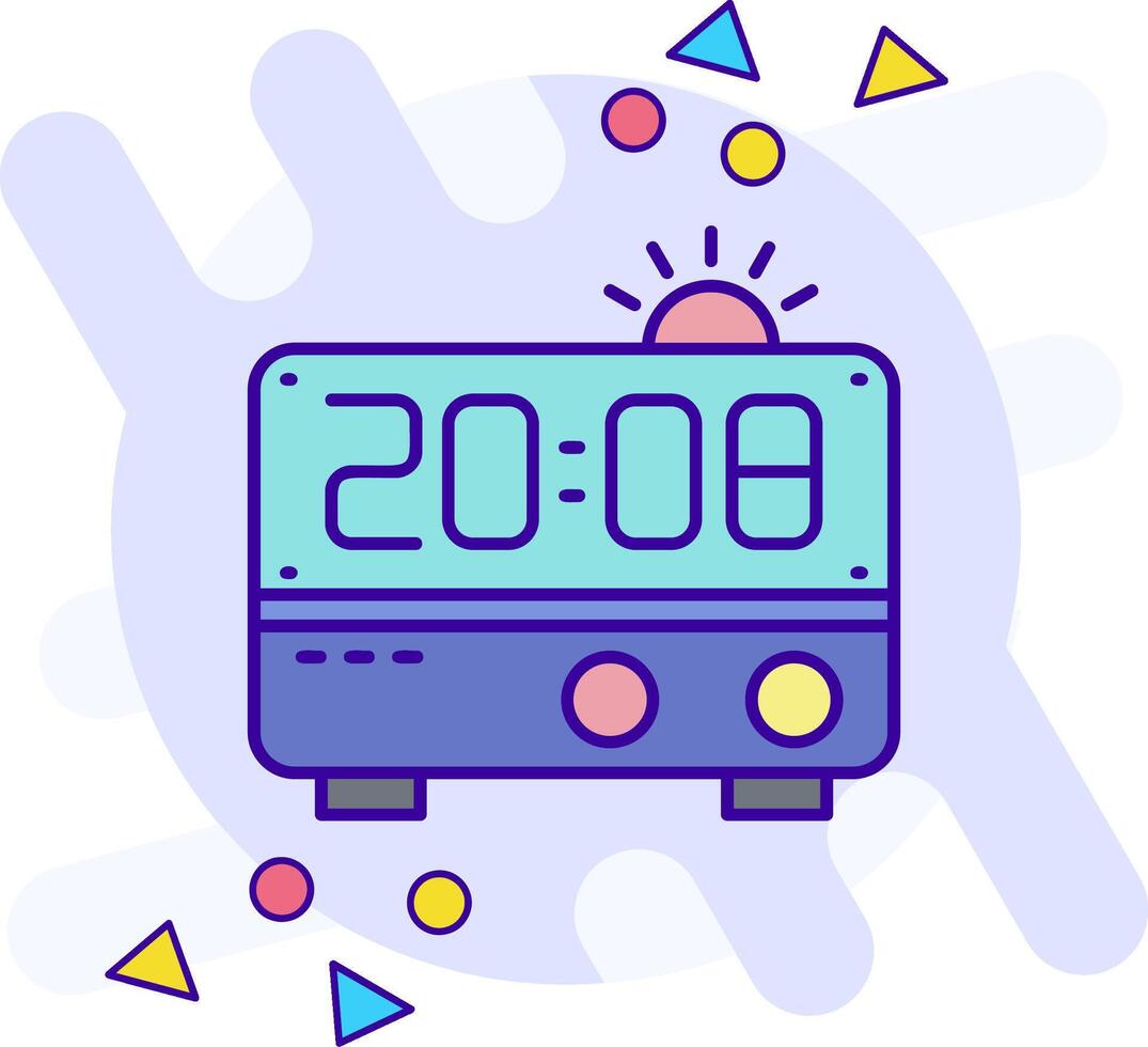 alarma reloj estilo libre icono vector