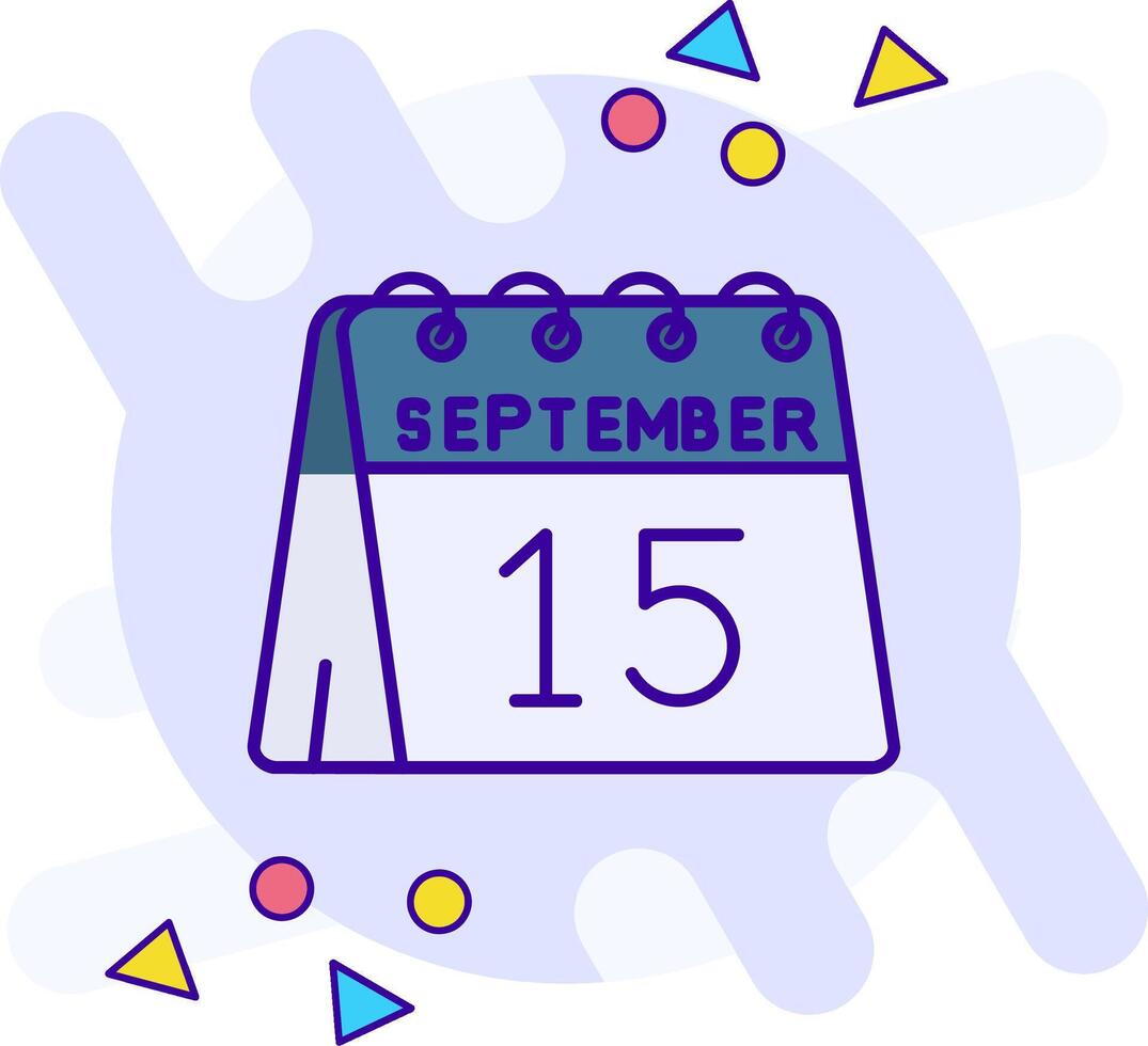 15th of September freestyle Icon vector