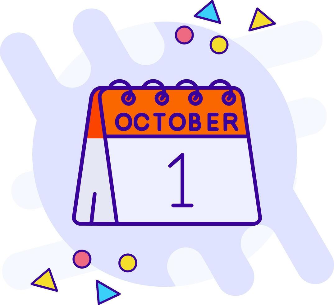 1st of October freestyle Icon vector