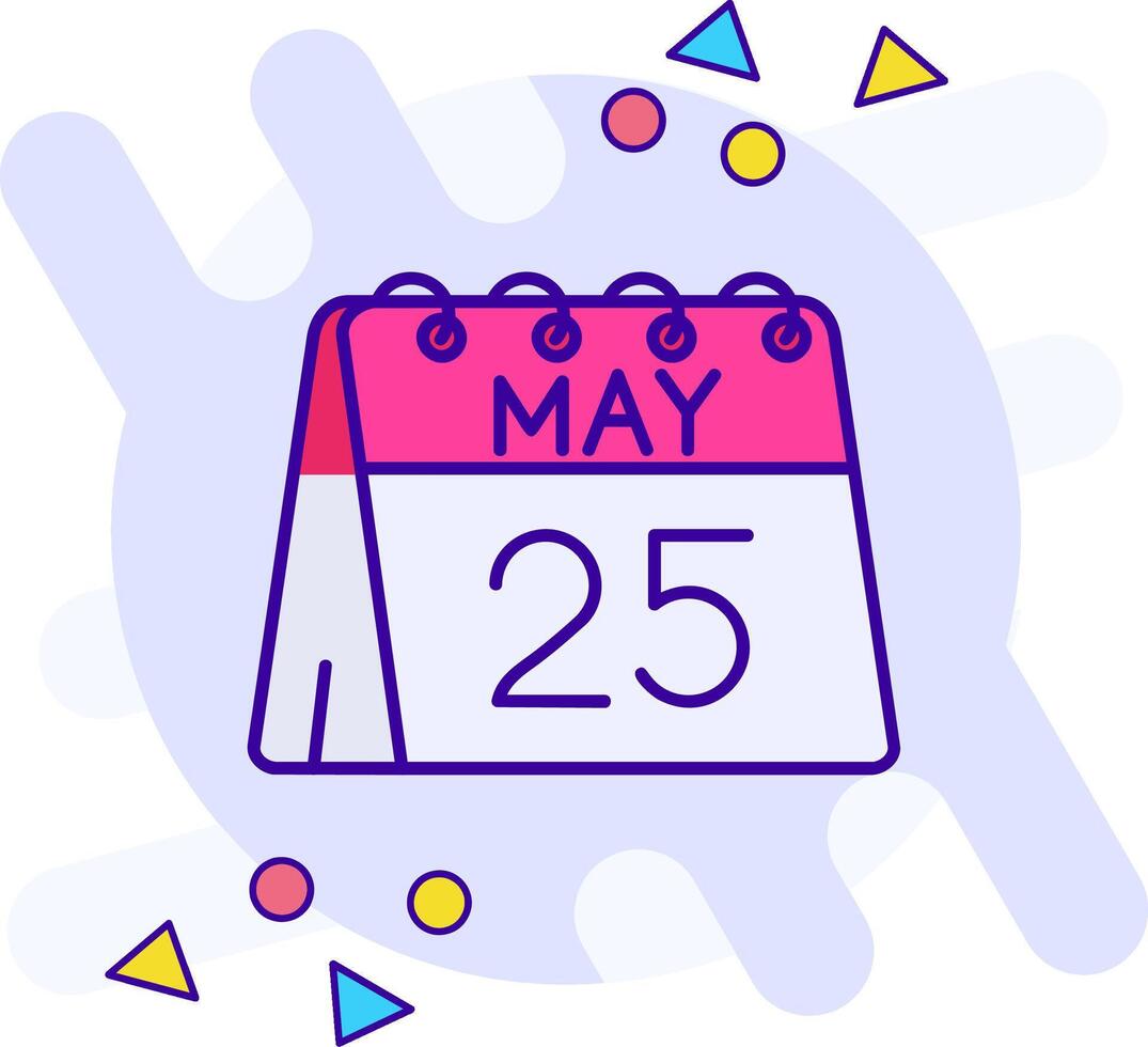 25th of May freestyle Icon vector