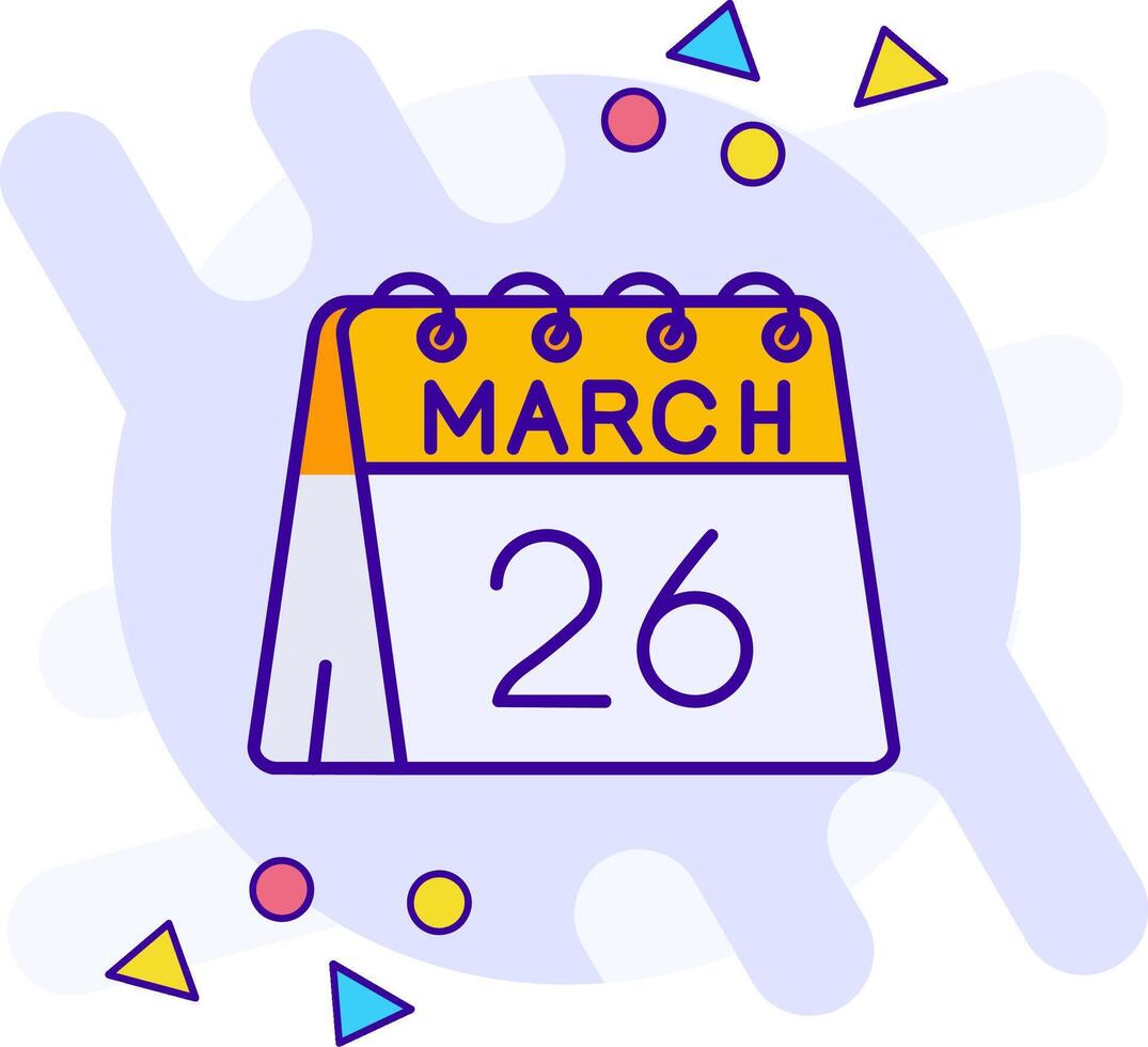 26th of March freestyle Icon vector