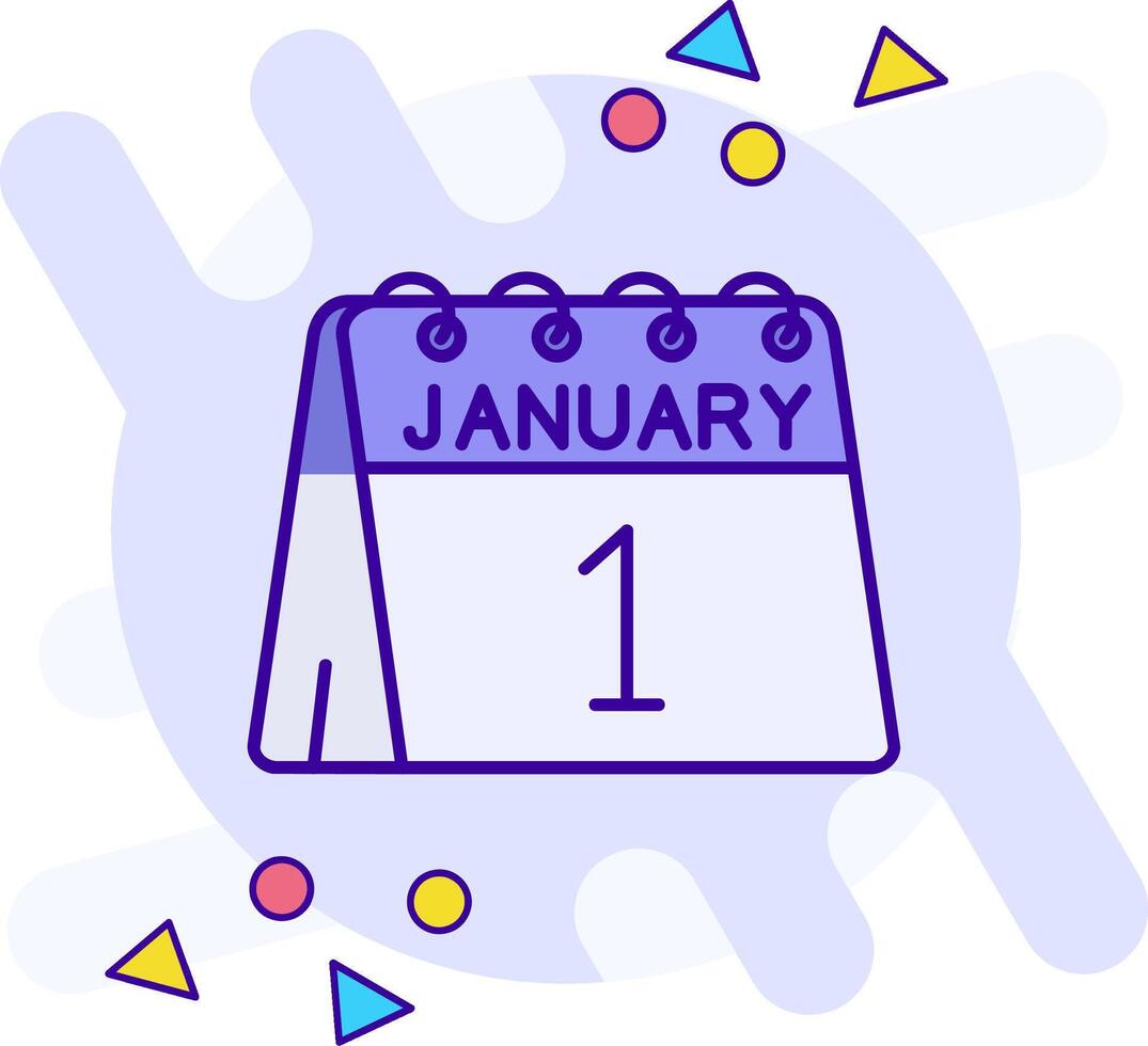 1st of January freestyle Icon vector