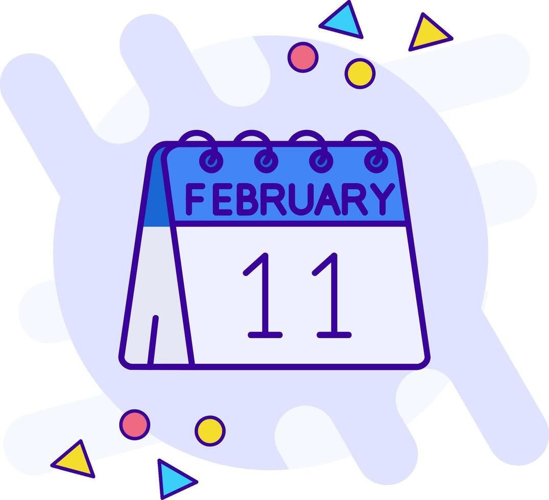 11 de febrero estilo libre icono vector