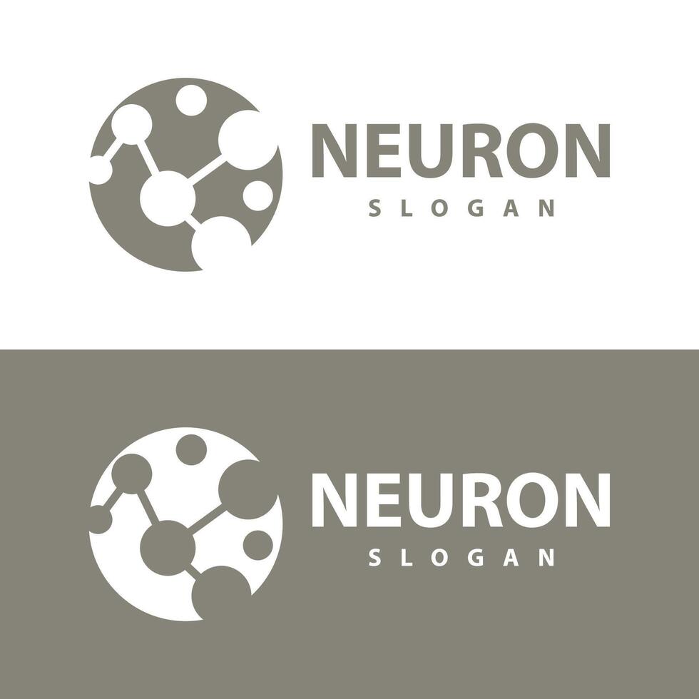 Neuron logo simple design network cel technology particles template Illustration vector