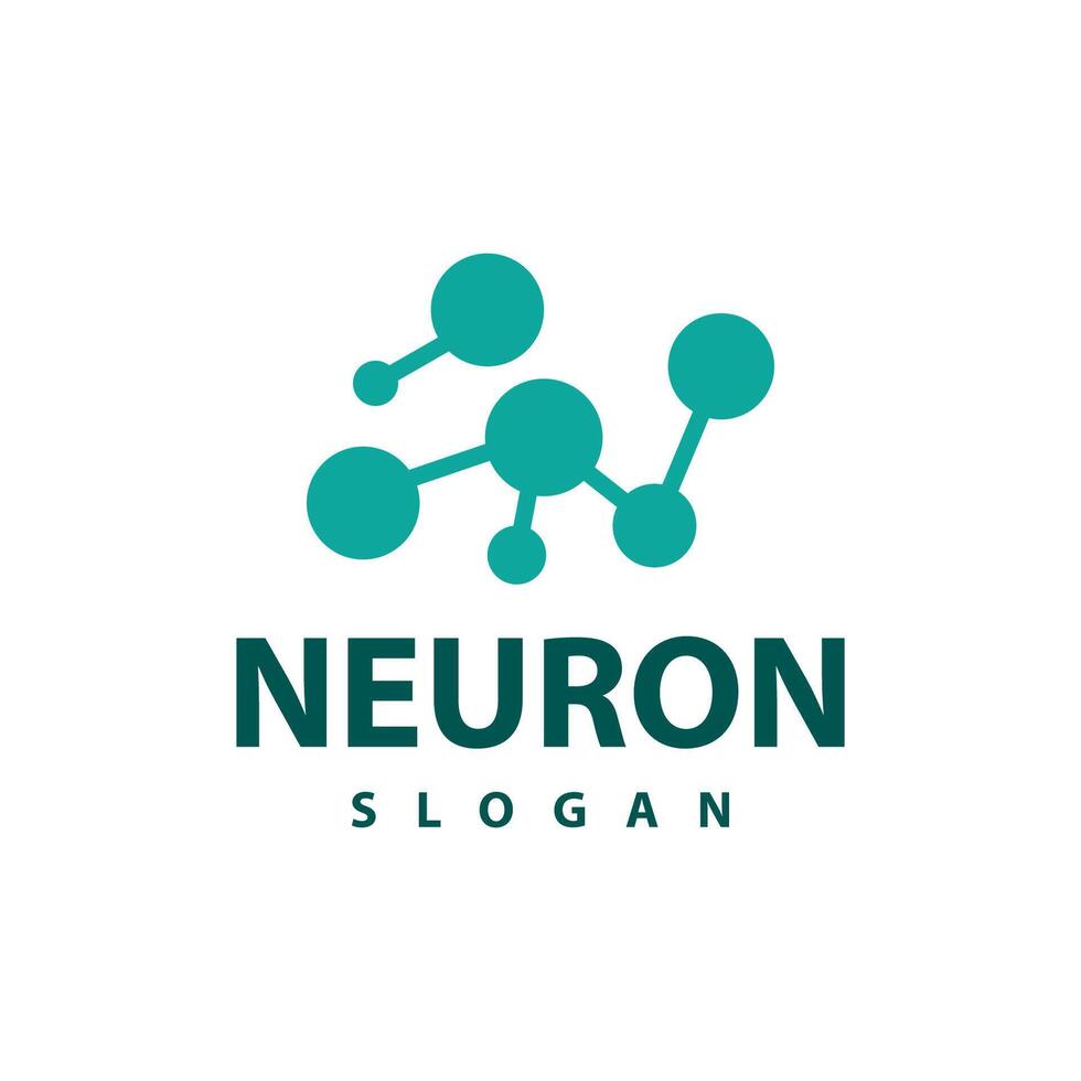 Neuron logo simple design network cel technology particles template Illustration vector