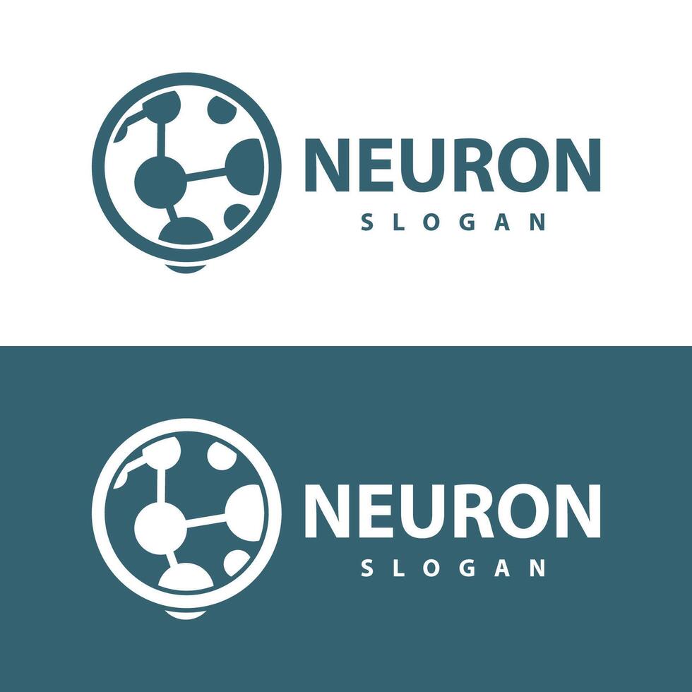 Neuron logo simple design network cel technology particles template Illustration vector