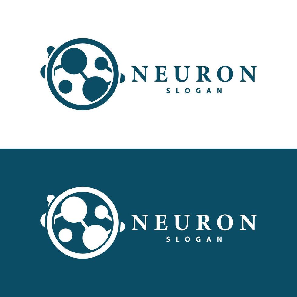 Neuron logo simple design network cel technology particles template Illustration vector