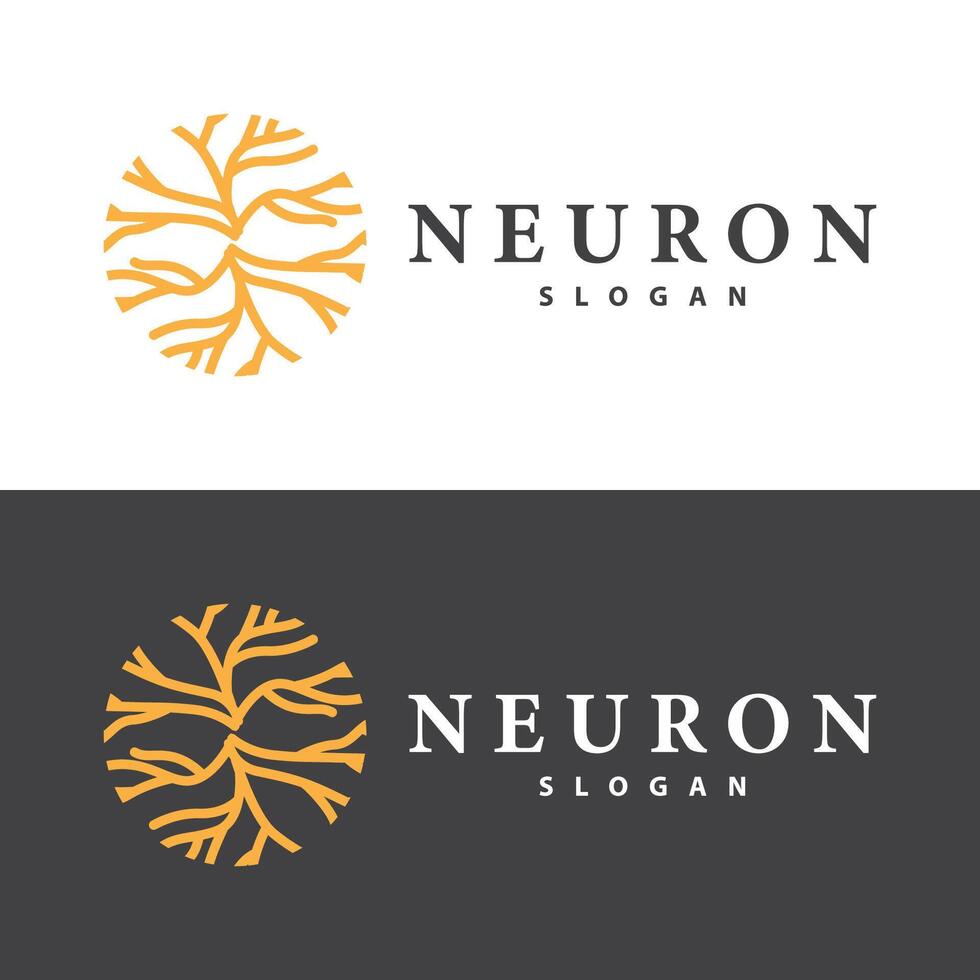 Neuron logo simple design network cel technology particles template Illustration vector