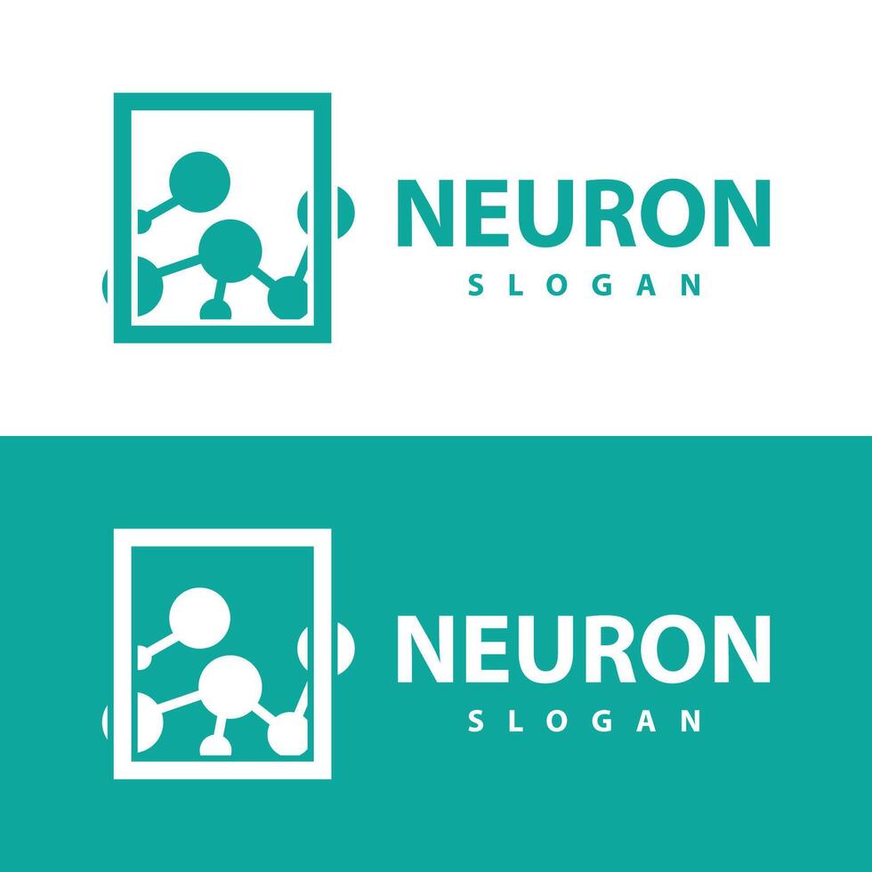 Neuron logo simple design network cel technology particles template Illustration vector