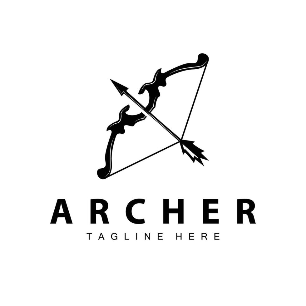 Archer logo vector vintage design old inspiration archer tool arrow template brand