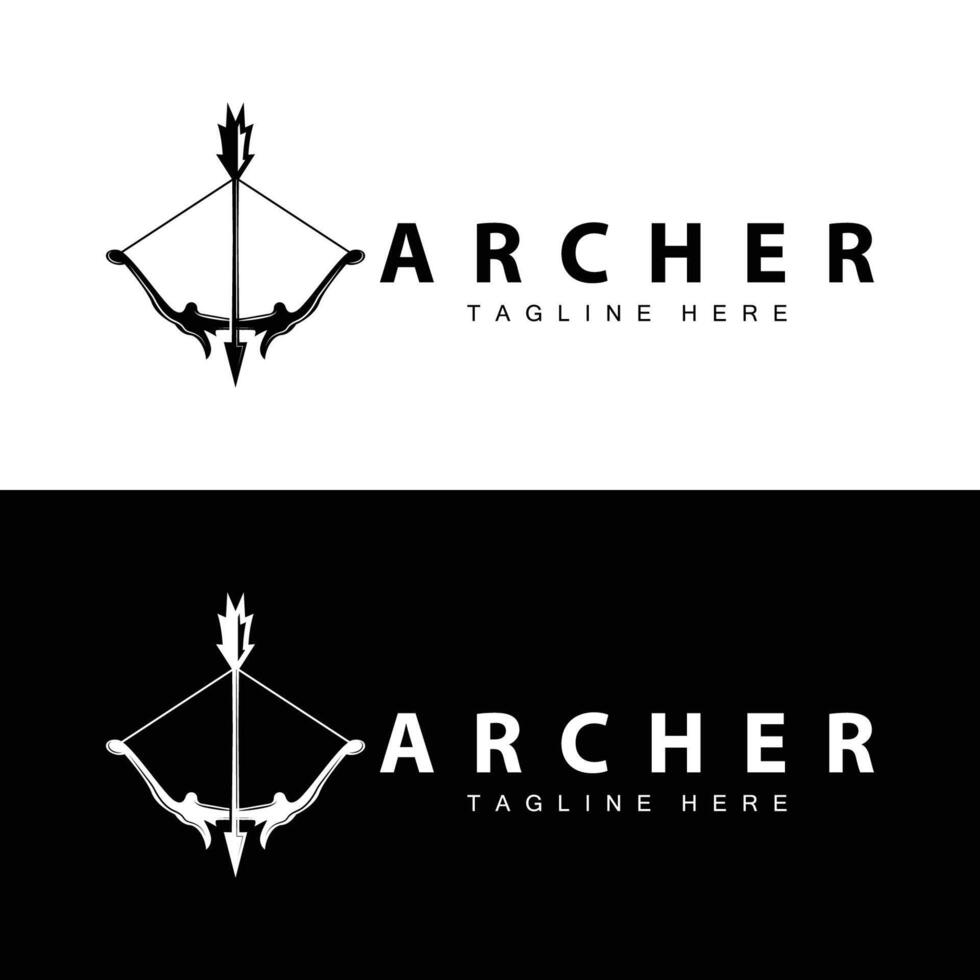 Archer logo vector vintage design old inspiration archer tool arrow template brand