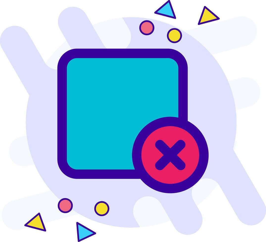 Delete square freestyle Icon vector