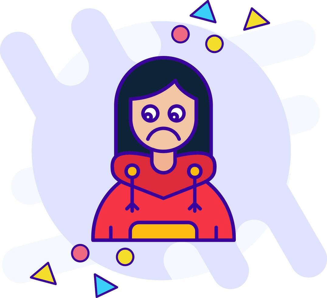 triste estilo libre icono vector