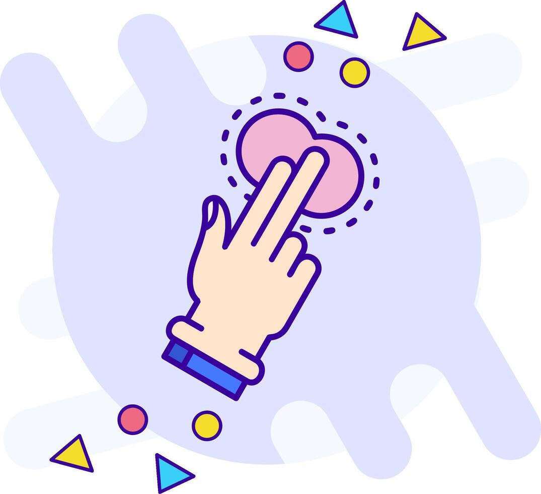 Two Fingers Tap freestyle Icon vector