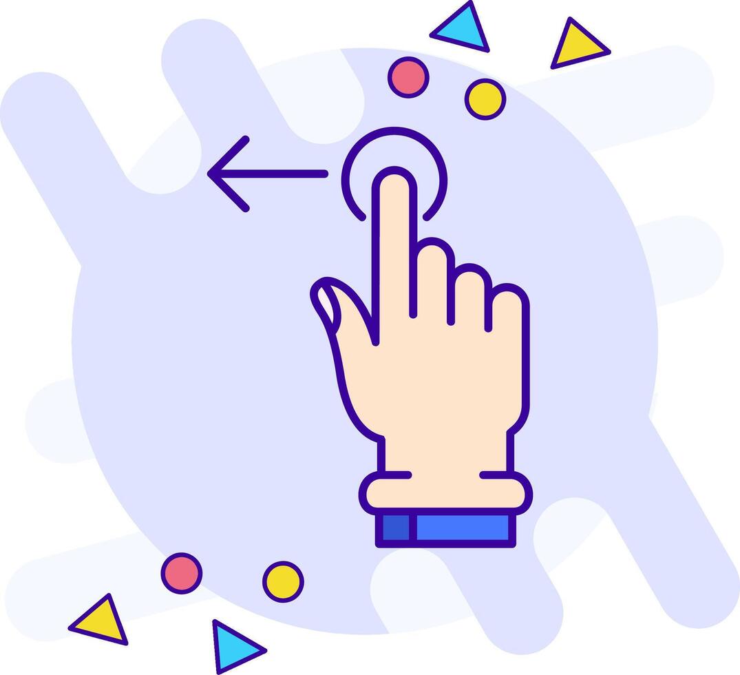 Tap and Move Left freestyle Icon vector