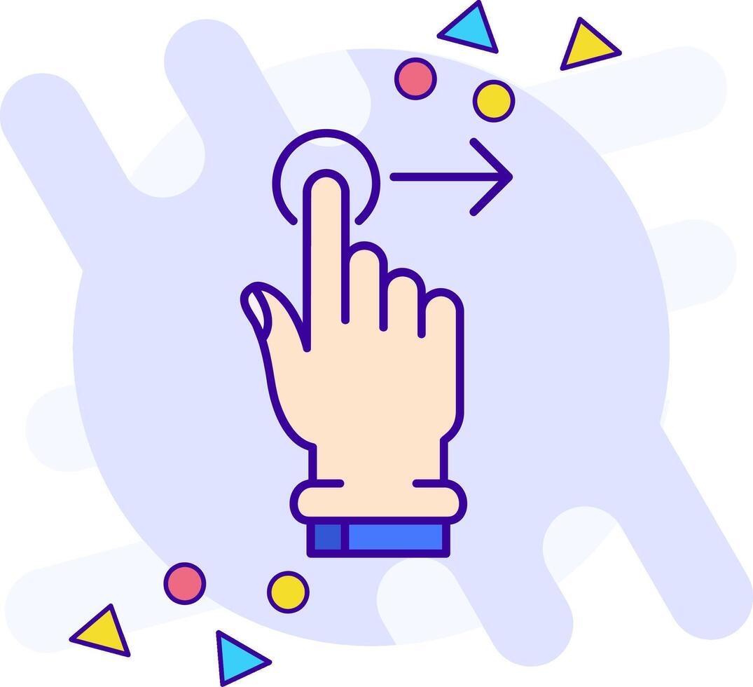 Tap and Move Right freestyle Icon vector