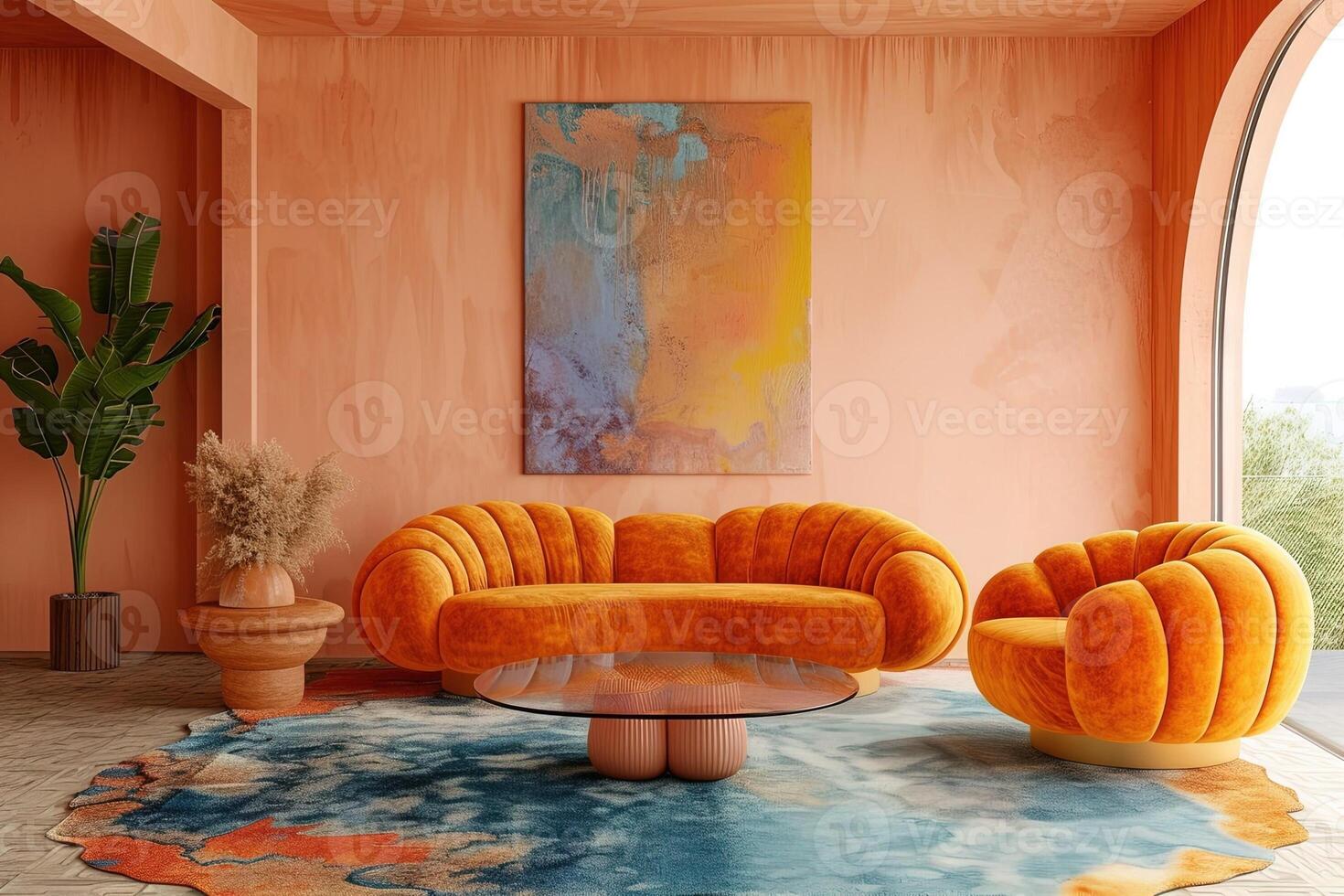 AI generated Peach fuzz abstract Color of the year 2024 peachy illustration photo