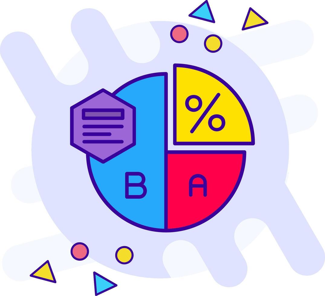 Pie chart freestyle Icon vector