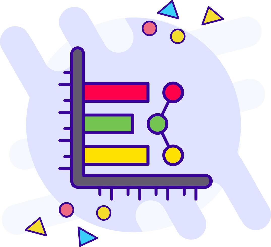 Bar chart freestyle Icon vector