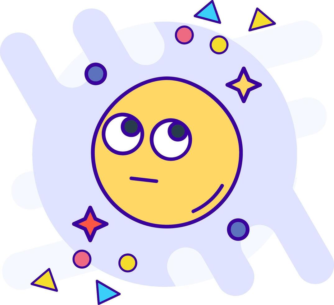 Rolling eyes freestyle Icon vector