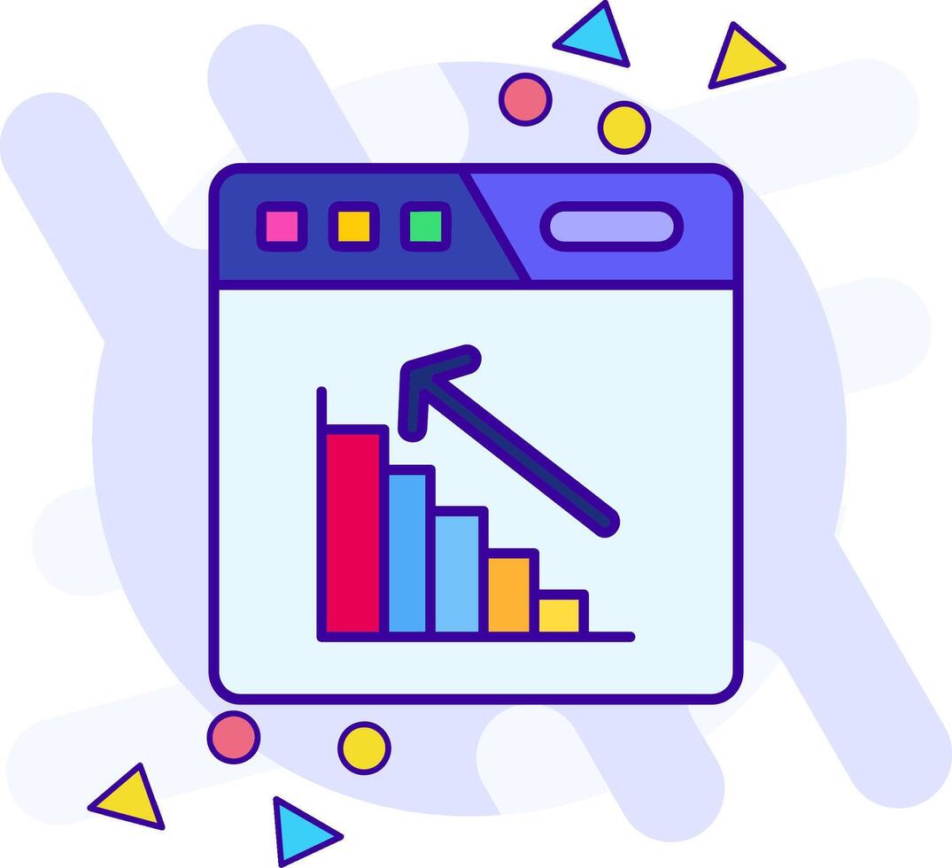 Bar chart freestyle Icon vector