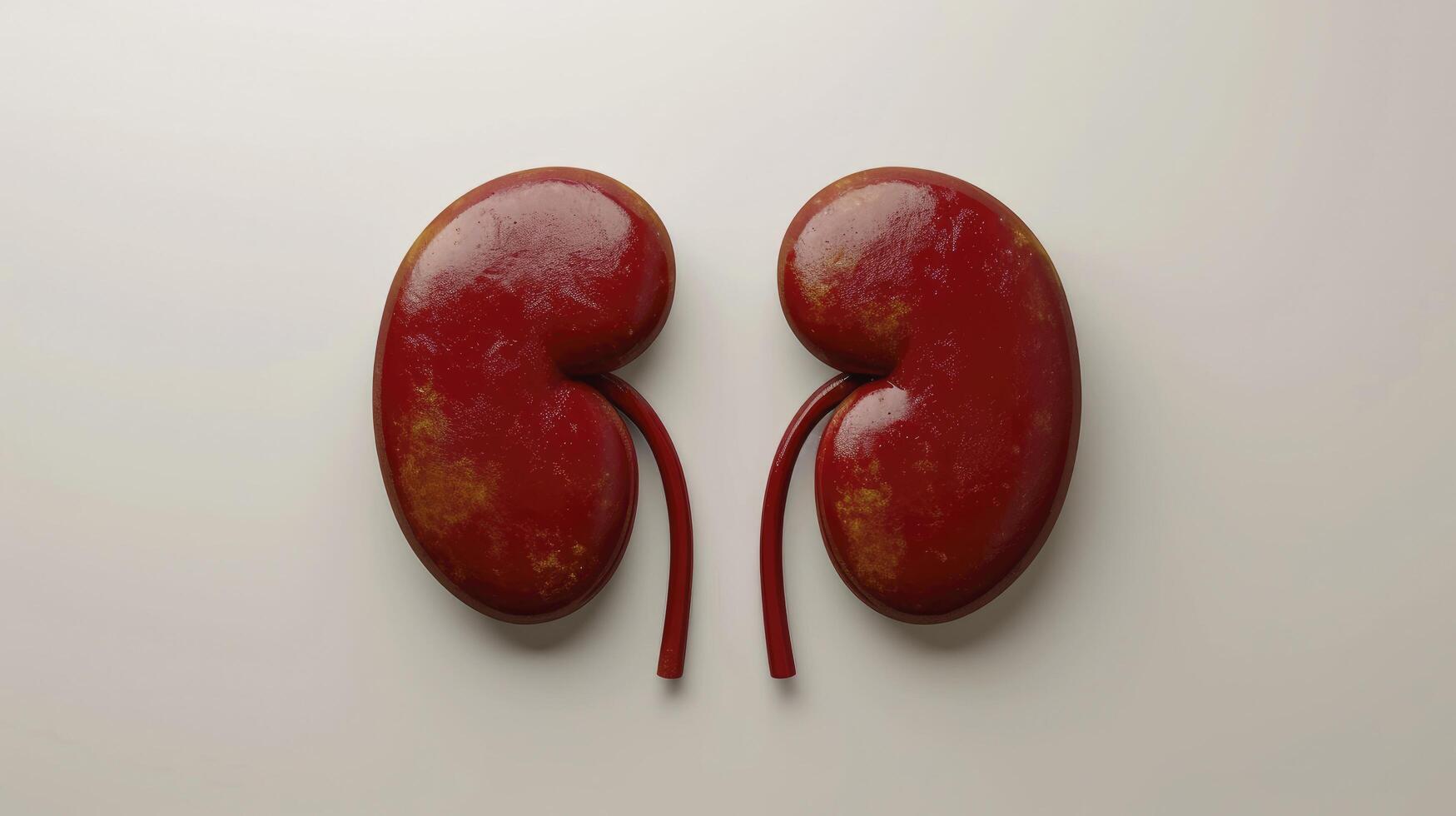 AI generated 3d kidney on white background photo
