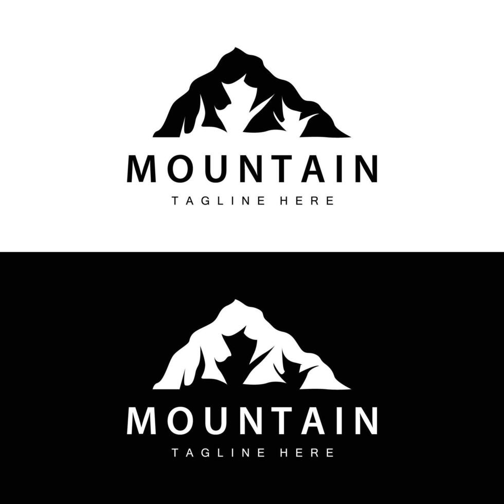 montaña logo sencillo diseño aventuras modelo silueta paisaje sencillo moderno estilo marca producto negocio vector