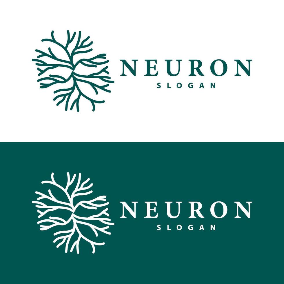 neurona logo sencillo diseño red cel tecnología partículas modelo ilustración vector