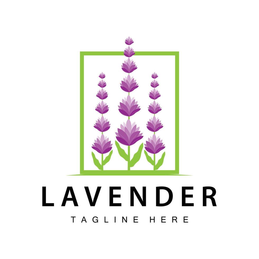 Lavender logo simple design vector cosmetic plant purple color and aromatherapy lavender flower garden template