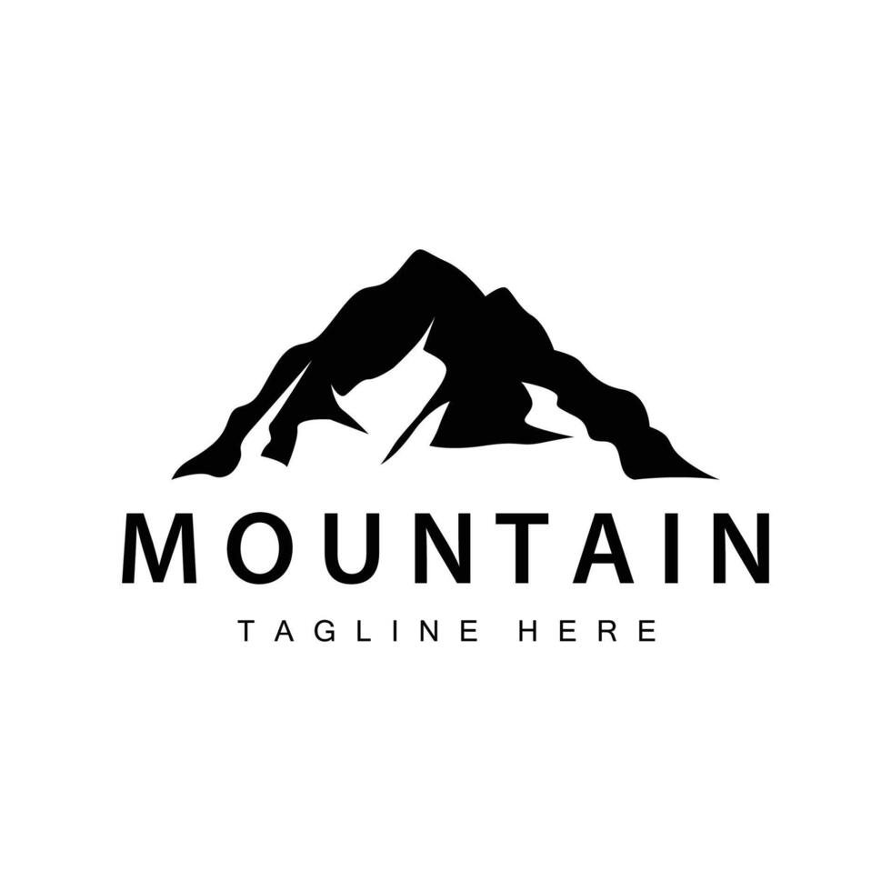 montaña logo sencillo diseño aventuras modelo silueta paisaje sencillo moderno estilo marca producto negocio vector