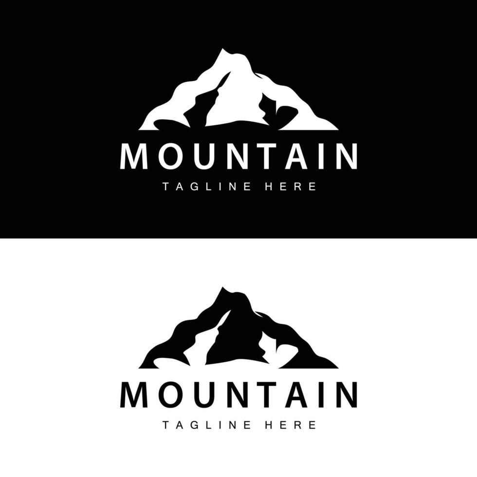 montaña logo sencillo diseño aventuras modelo silueta paisaje sencillo moderno estilo marca producto negocio vector