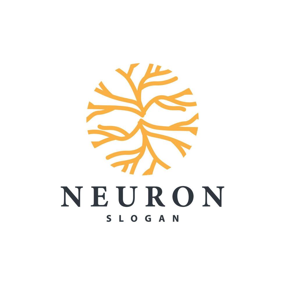 Neuron logo simple design network cel technology particles template Illustration vector