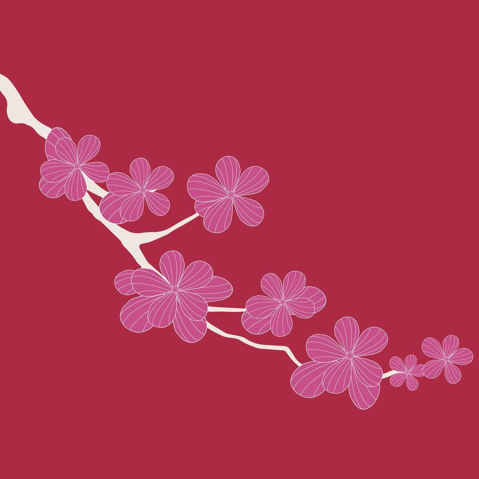 Sakura with Pink Flower vector