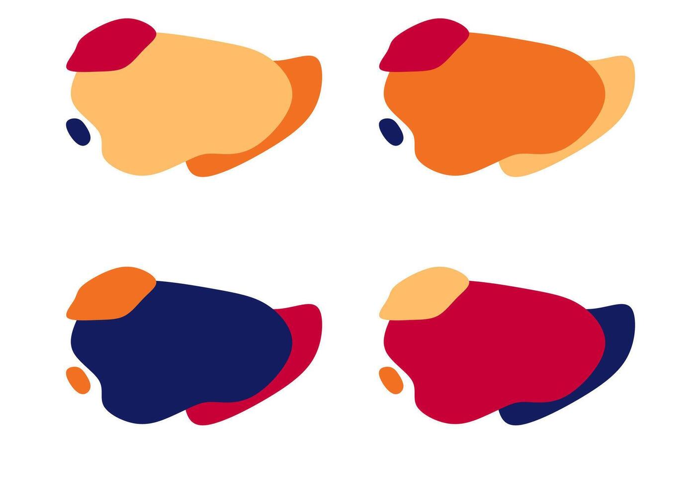 Modern abstract vector banner set. Flat geometric shapes of different colors and different style. Template for web or print design.