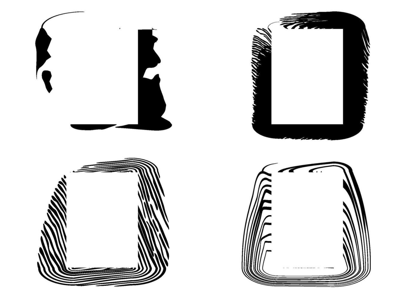 Set of vector black paint, ink brush stroke, brush, line or texture. Dirty artistic design element, box, frame.